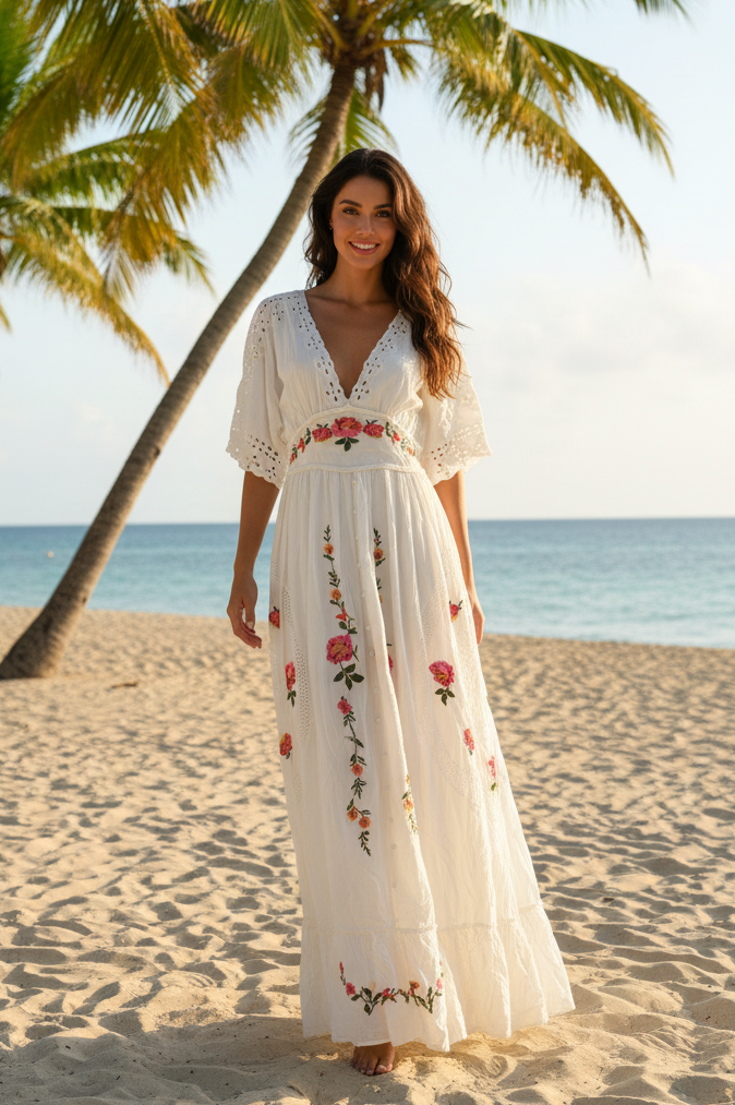 Maxi Kleid Gipsy Queen White