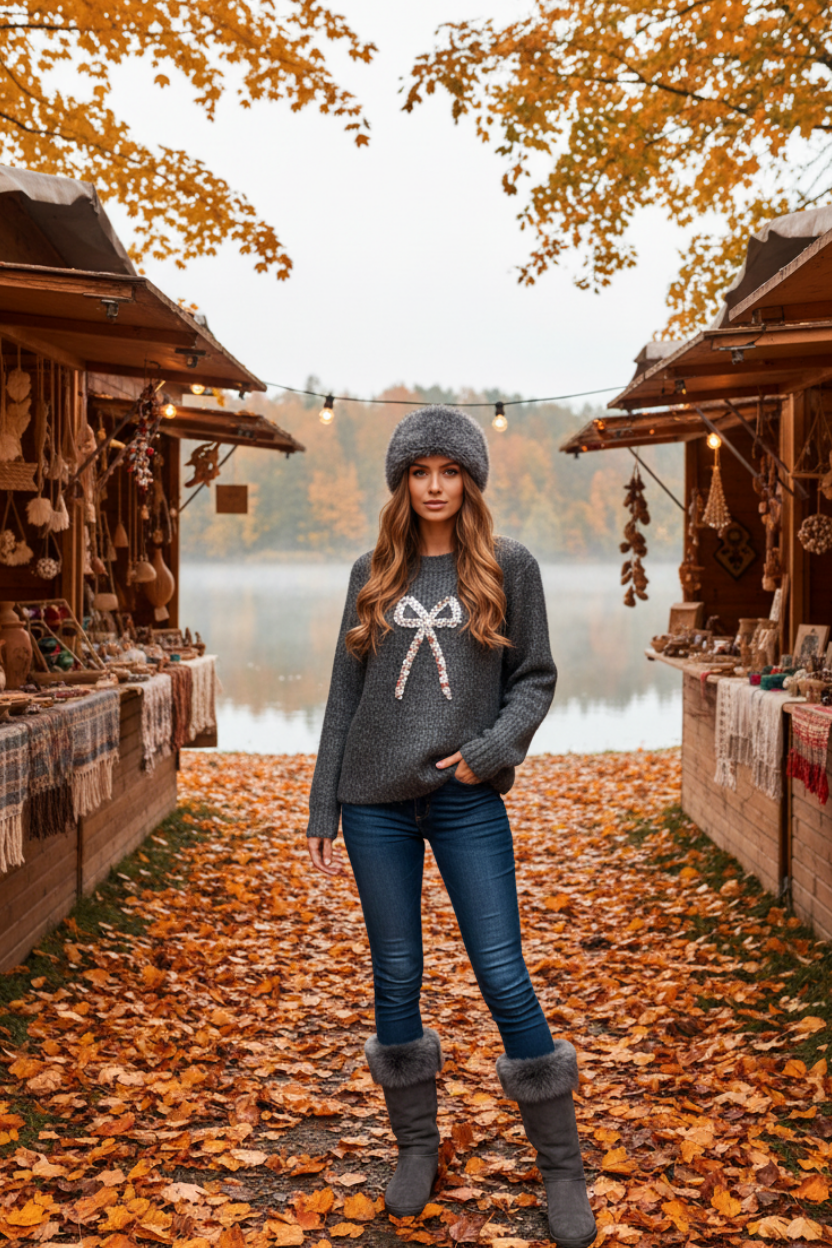 Strickpullover Bow