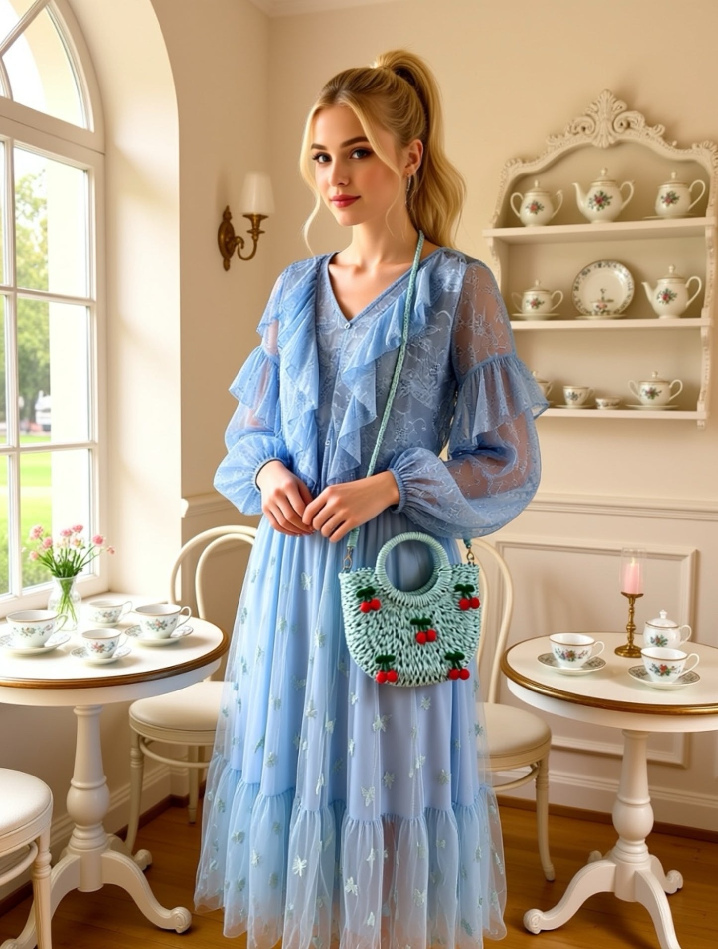 Bluse Himmelblau
