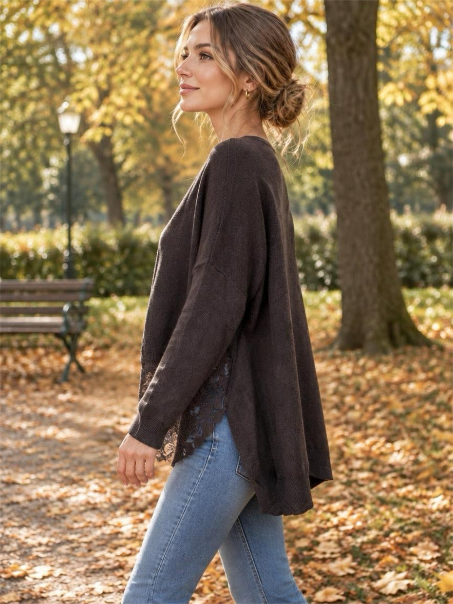 Strickpullover mit Spitze
