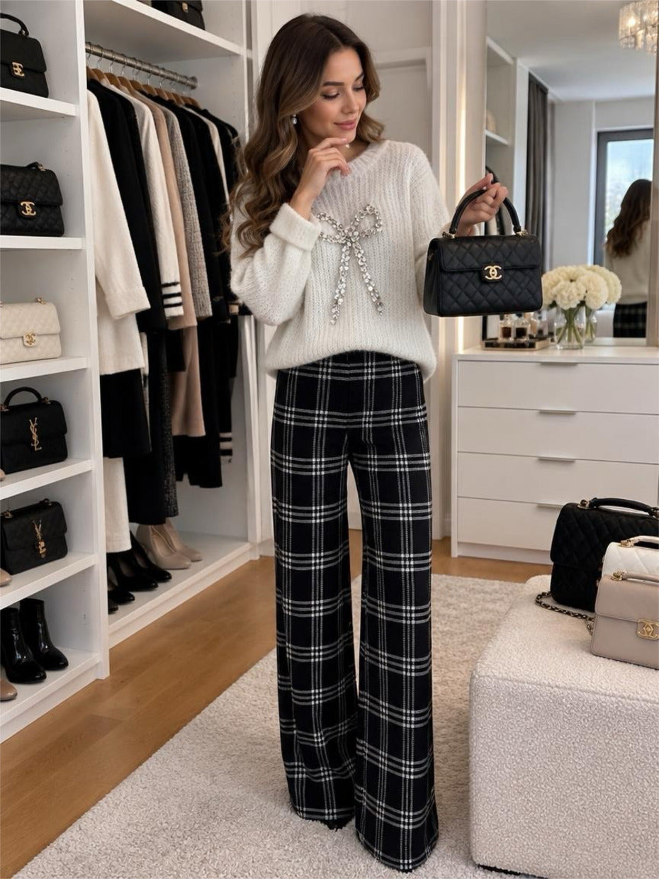 Strickhose Karomuster