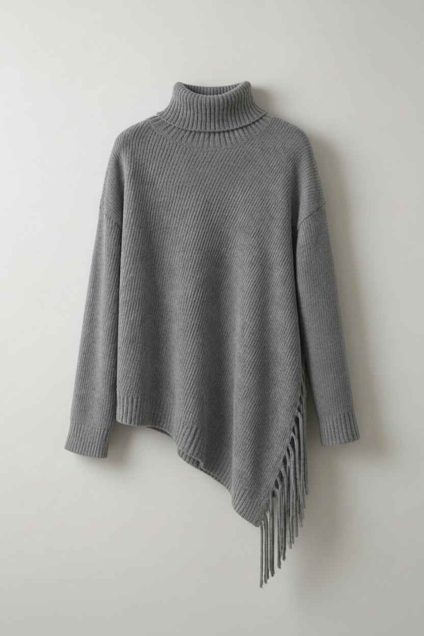 Strickpullover mit Fransen