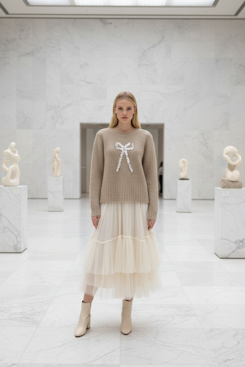 Strickpullover Bow