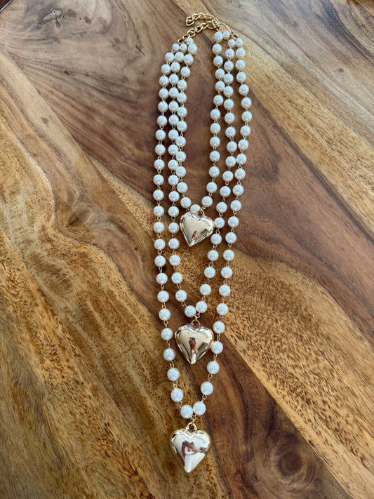 Kette Pearl & Heart