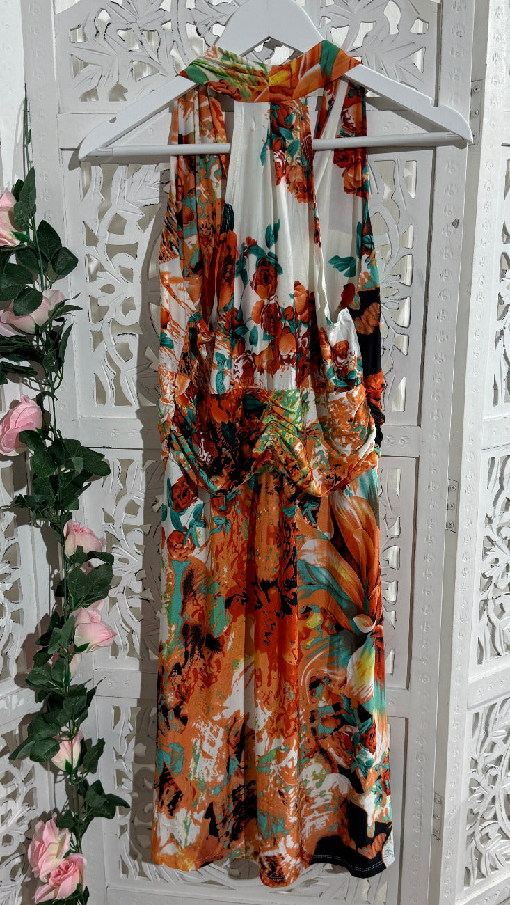 Kleid Flora orange