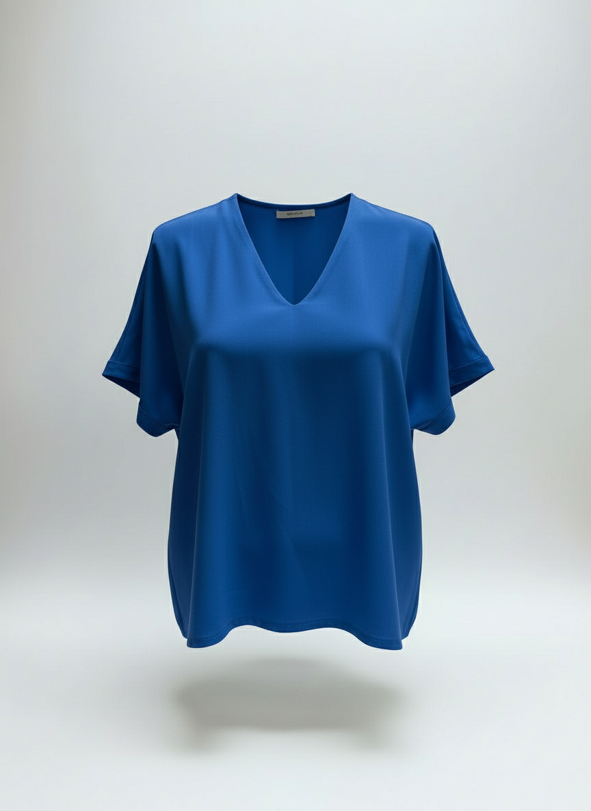 Satin Bluse kurzarm