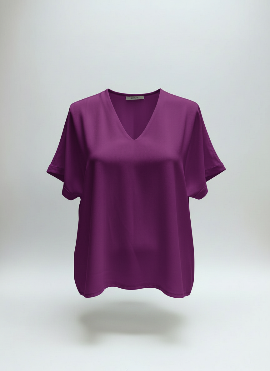 Satin Bluse kurzarm