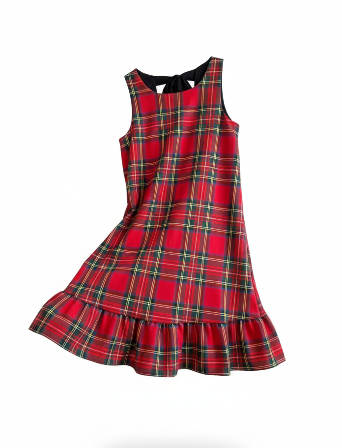 Kleid Tartan Volant
