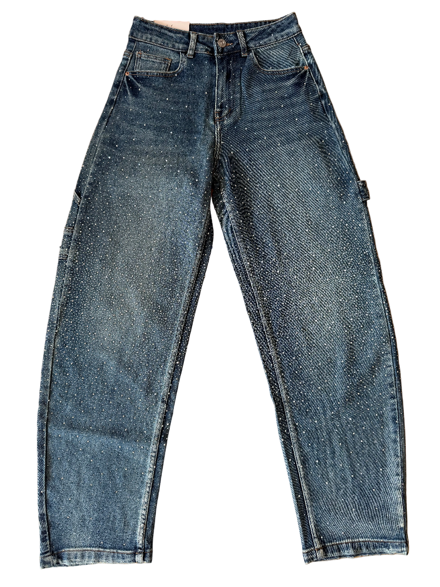 Banana Worker Jeans mit Glitzer