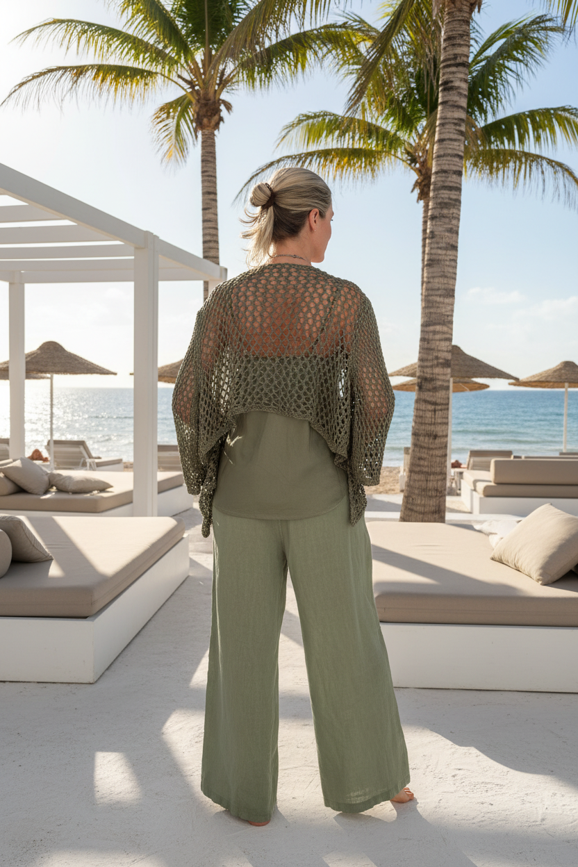 Leinen Hose Amelie in oliv